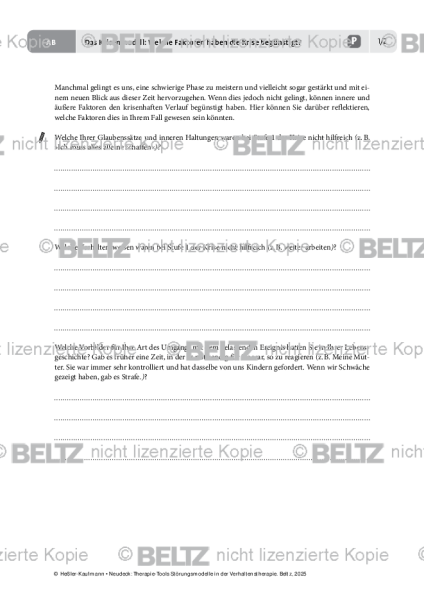 Störungsmodelle: Das Krisenmodell: Welche Faktoren haben die Krise begünstigt?