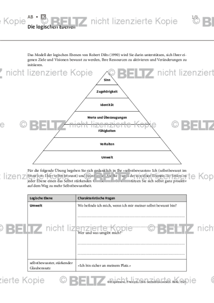 Selbstbewusstsein: Die logischen Ebenen