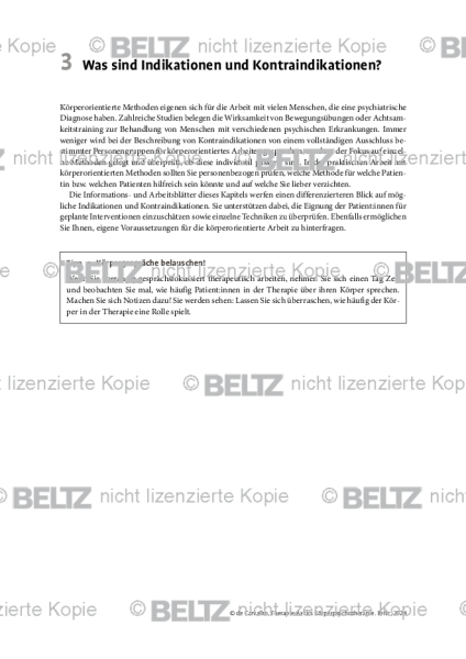 Körperpsychotherapie: Einleitung Was sind Indikationen und Kontraindikationen?