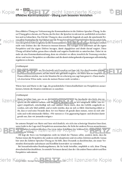 Paarbeziehungen: Effektive Kommunikation – Übung zum besseren Verstehen