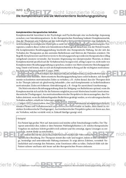 Plananalyse: Die Komplementäre und die Motivorientierte Beziehungsgestaltung