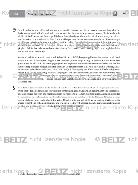 Kaufsucht: Alternative Gedanken