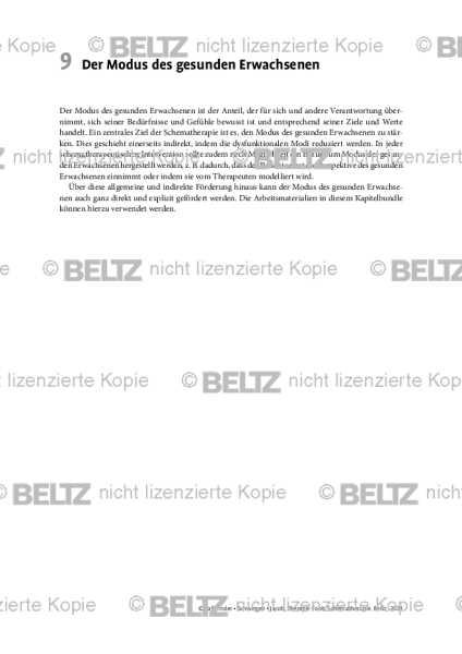 Schematherapie: Einleitung Der Modus des gesunden Erwachsenen