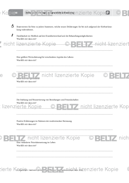 Psychoonkologie: Reifungserfahrungen aufgrund der Erkrankung