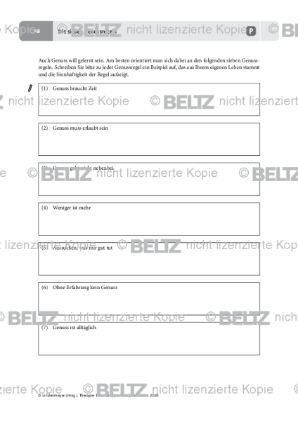 Gruppentherapie: Die sieben Genussregeln