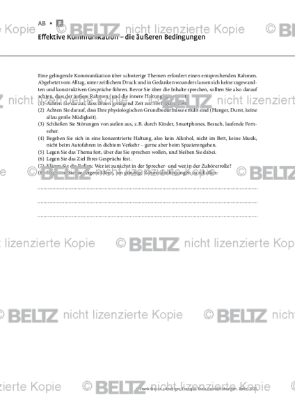 Paarbeziehungen: Effektive Kommunikation – die äußeren Bedingungen