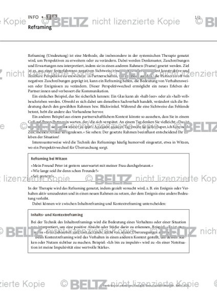 Paarbeziehungen: Reframing