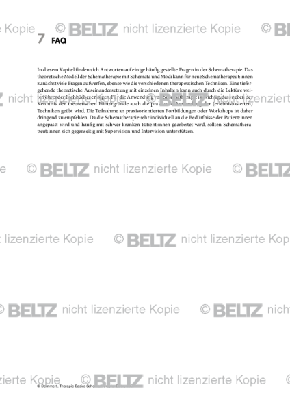 Schematherapie: Einleitung FAQ