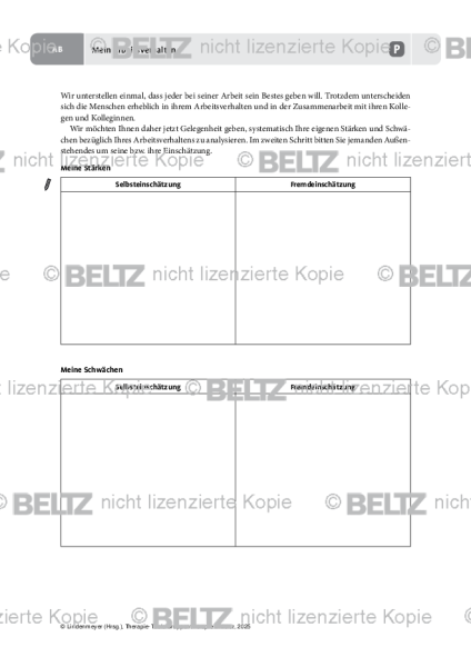 Gruppentherapie: Mein Arbeitsverhalten