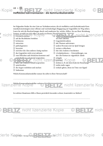 Paarbeziehungen: Ineffektive Kommunikation – die Kommunikationskiller