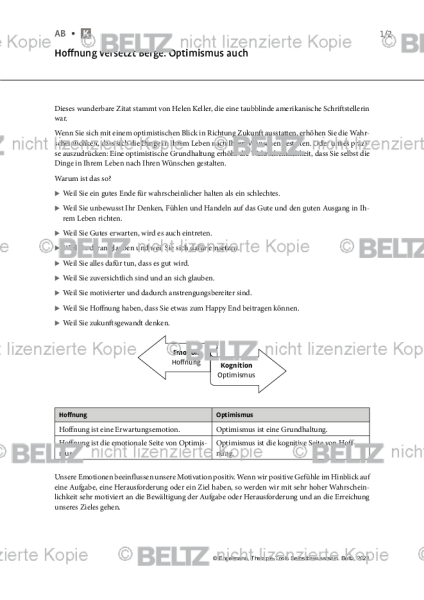 Selbstbewusstsein: Hoffnung versetzt Berge. Optimismus auch