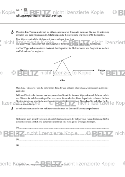 Kränkung und Einsamkeit: Alltagsexperiment: Toleranz-Wippe