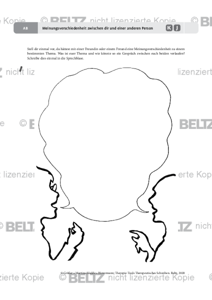 Therapeutisches Schreiben: Meinungsverschiedenheit zwischen dir und einer anderen Person