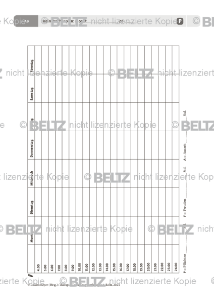 Gruppentherapie: Mein Wochenplan