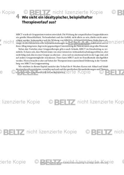 MBCT: Einleitung: Wie sieht ein idealtypischer, beispielhafter Therapieverlauf aus?