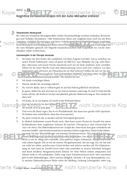 Psychosen: Kognitive Verhaltenstherapie mit der Auto-Metapher erklären