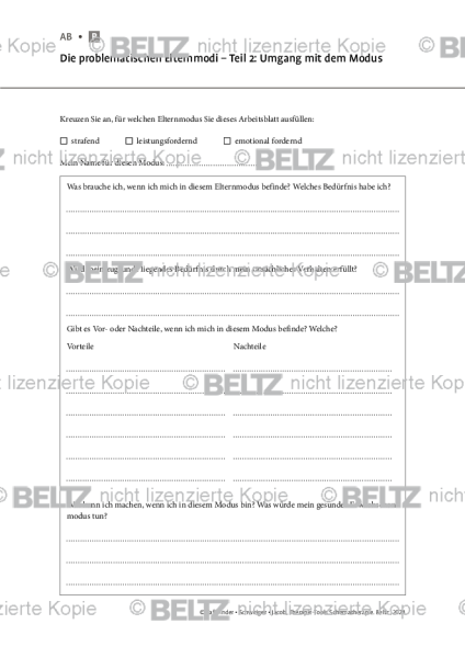 Schematherapie: Die problematischen Elternmodi – Teil 2: Umgang mit dem Modus