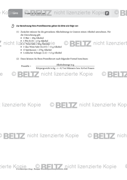 Gruppentherapie: Promille-Berechnung