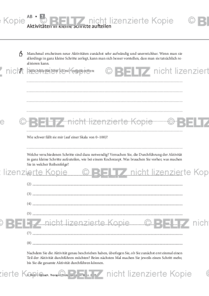 Psychosen: Aktivitäten in kleine Schritte aufteilen