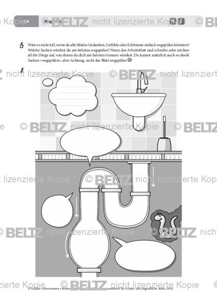 Ressourcenmalbuch: Negatives Wegspülen