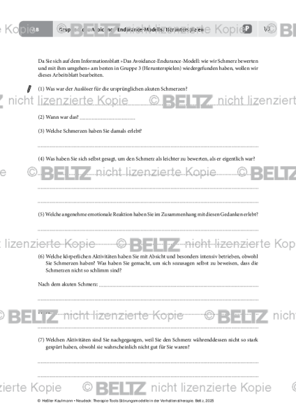 Störungsmodelle: Gruppe 3 des Avoidance-Endurance-Modells: Herunterspielen