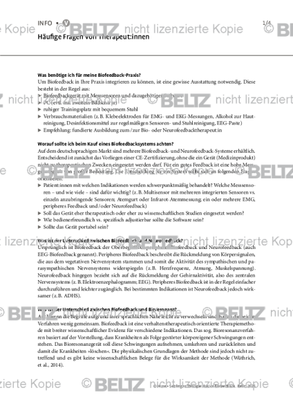 Biofeedback: Häufige Fragen von Therapeut:innen