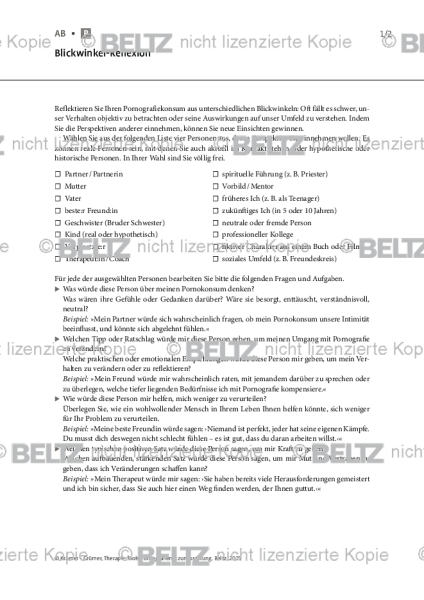 Pornografienutzungsstörung: Blickwinkel-Reflexion