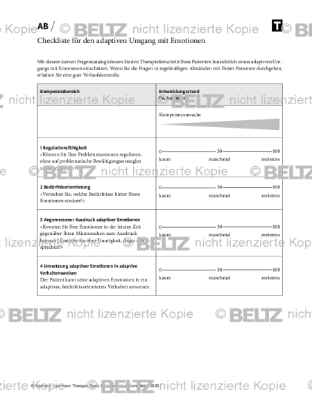 Emotionsregulation: Checkliste für den adaptiven Umgang mit Emotionen