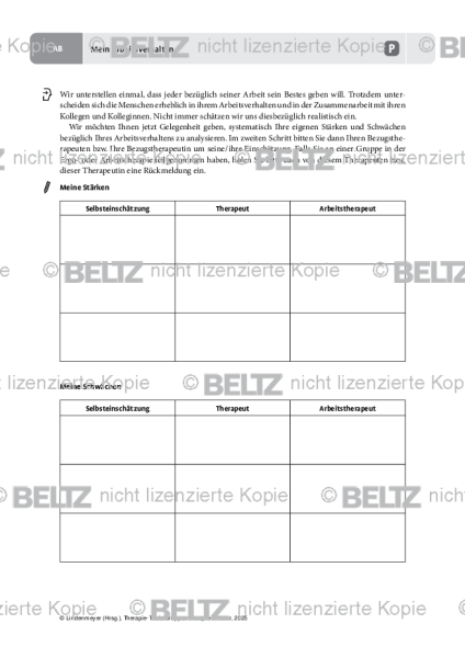 Gruppentherapie: Mein Arbeitsverhalten