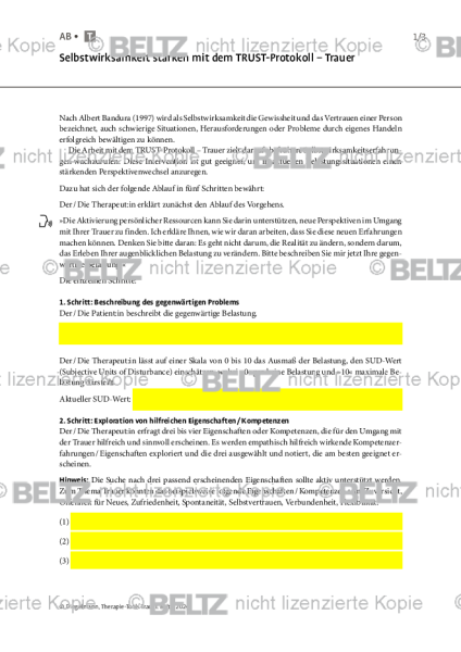Trauer: Selbstwirksamkeit stärken mit dem TRUST-Protokoll – Trauer