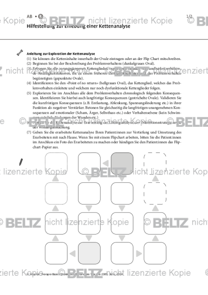 DBT: Hilfestellung zur Erhebung einer Kettenanalyse