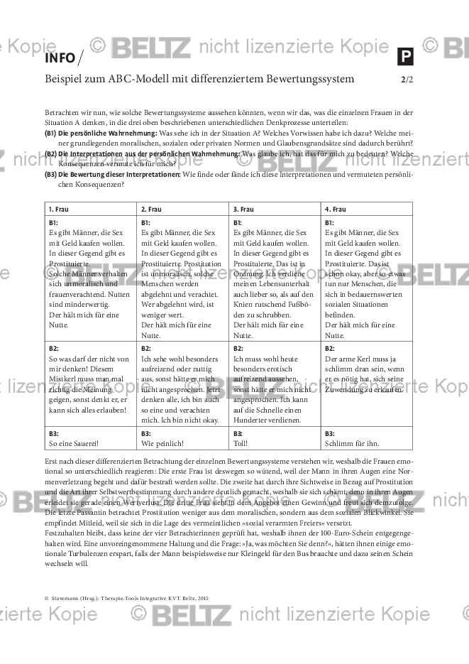 KVT: Beispiel zum ABC-Modell mit differenziertem Bewertungssystem | psychotherapie.tools