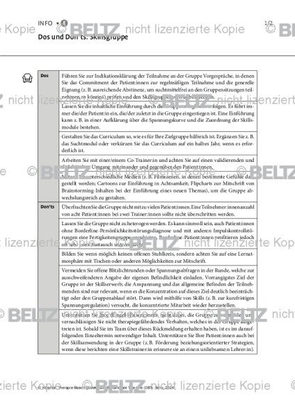 DBT: Dos und Don’ts – Skillsgruppe