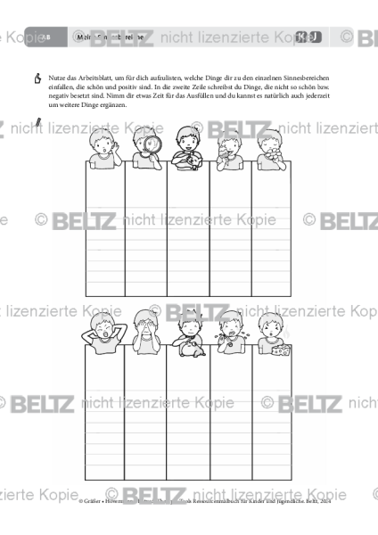 Ressourcenmalbuch: Meine Sinnesbereiche