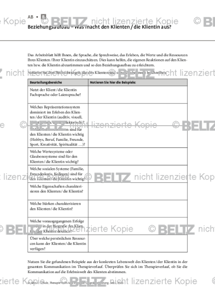 Motivierende Gesprächsführung: Beziehungsaufbau – Was macht den Klienten / die Klientin aus?