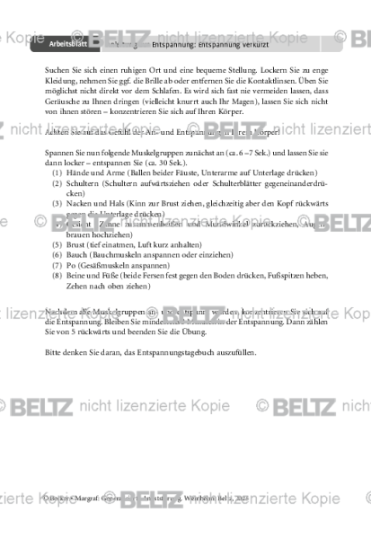 Generalisierte Angststörung: Anleitung zur Entspannung – Entspannung verkürzt