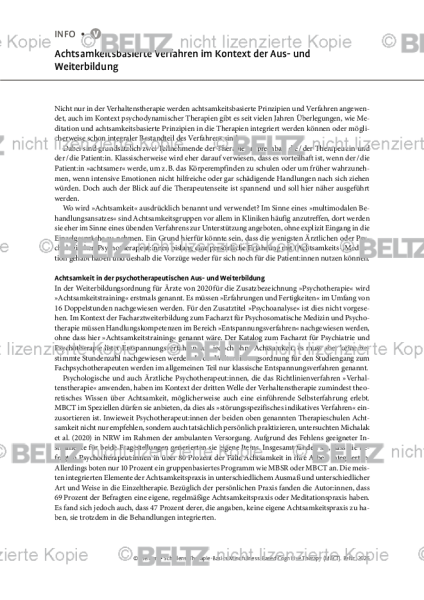 MBCT: Achtsamkeitsbasierte Verfahren im Kontext der Aus- und Weiterbildung