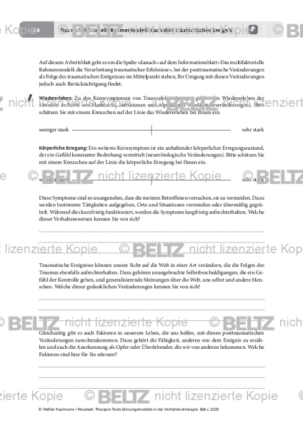 Störungsmodelle: Das multifaktorielle Rahmenmodell: nach dem traumatischen Ereignis