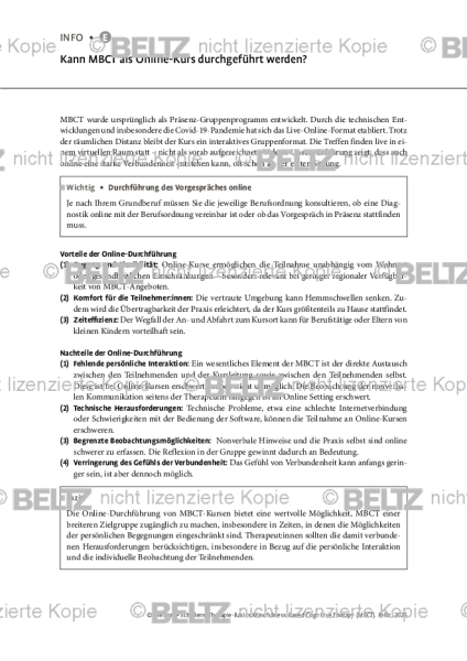 MBCT: Kann MBCT als Online-Kurs durchgeführt werden?