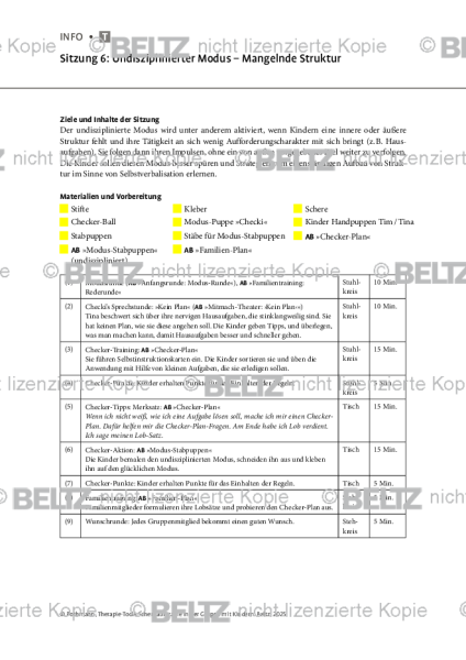 Schematherapie in Gruppe: Sitzung 6: Undisziplinierter Modus – Mangelnde Struktur