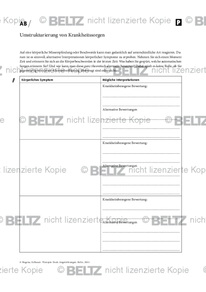 Umstrukturierung von Krankheitssorgen