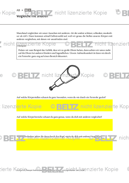 Körperbildstörungen bei Kindern und Jugendlichen: Vergleiche mit anderen