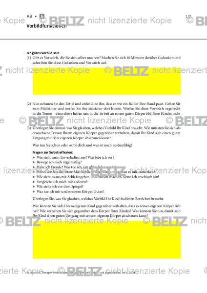 Körperbildstörungen bei Kindern und Jugendlichen: Vorbildfunktionen