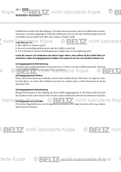 Selbstverletzendes Verhalten: Verhalten verändern