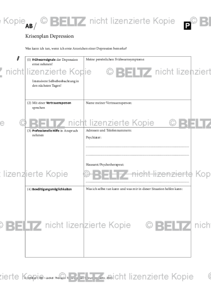 Bipolare Störungen: Krisenplan Depression