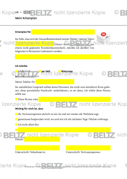 Jugendliche psychisch kranker Eltern: Mein Krisenplan