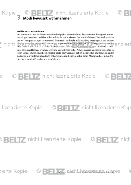 Schematherapie: Einleitung Modi bewusst wahrnehmen