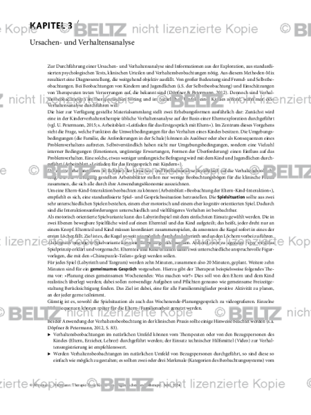 Kinder- und Jugendlichenpsychotherapie: Einleitung Ursachen- und Verhaltensanalyse