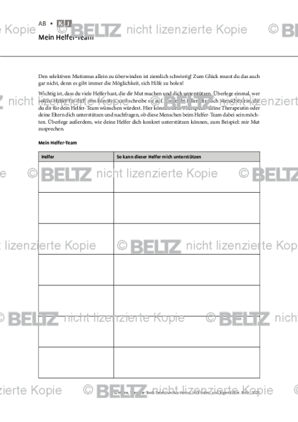 Selektiver Mutismus: Mein Helfer-Team