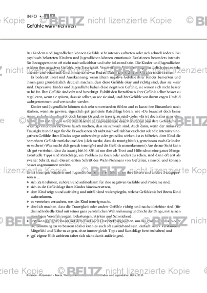 Depression: Gefühle wahr-nehmen